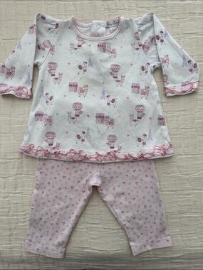 Kissy Kissy 2 Pc Set, Hearts & Llama Print, Pink/Purple/White, Size 6-9 months